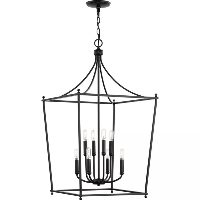 Progress Lighting 9450037131M Parkhurst 8 Light 60W Hall And Foyer Light Candelabra Base Matte Black (P500371-31M)