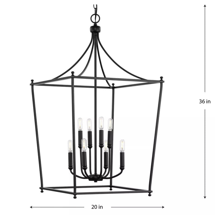 Progress Lighting 9450037131M Parkhurst 8 Light 60W Hall And Foyer Light Candelabra Base Matte Black (P500371-31M)