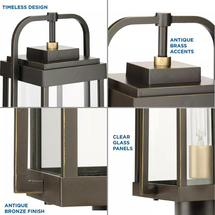 Progress Lighting 94540090020 Walcott 1 Light 60W Outdoor Post Lantern Medium Base Antique Bronze (P540090-020)