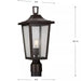 Progress Lighting 94540093020 Padgett 1 Light 100W Outdoor Post Lantern Medium Base Antique Bronze (P540093-020)