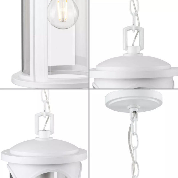 Progress Lighting 94550050028 Gables 1 Light 75W Outdoor Hanging Lantern Medium Base Satin White (P550050-028)
