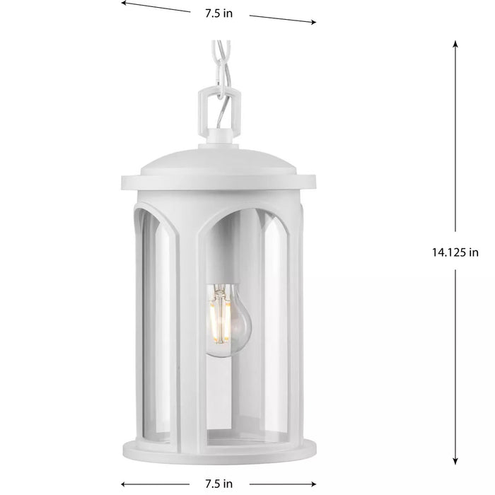 Progress Lighting 94550050028 Gables 1 Light 75W Outdoor Hanging Lantern Medium Base Satin White (P550050-028)
