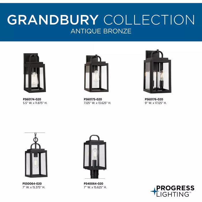 Progress Lighting 94550064020 Grandbury 1 Light 75W Outdoor Hanging Lantern Medium Base Antique Bronze (P550064-020)