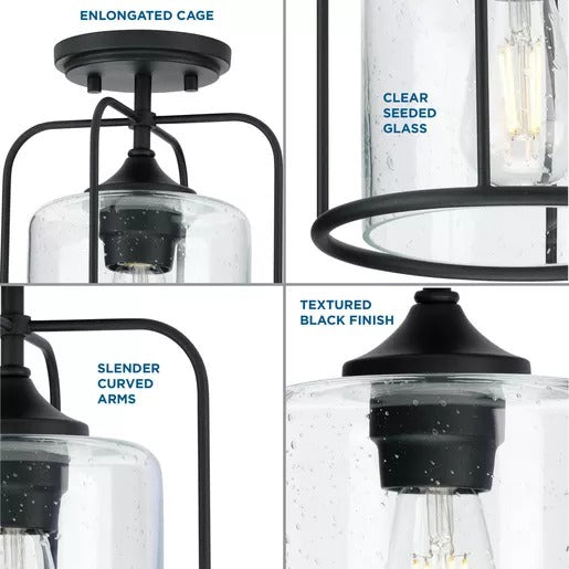 Progress Lighting 94550110031 Watch Hill 1 Light 60W Outdoor Flush Mount Medium Base Black (P550110-031)