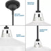 Progress Lighting 94550116030 Cedar Springs 1 Light 100W Outdoor Pendant Medium Base White (P550116-030)