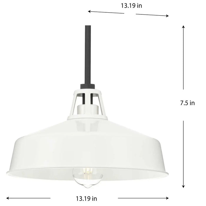 Progress Lighting 94550116030 Cedar Springs 1 Light 100W Outdoor Pendant Medium Base White (P550116-030)
