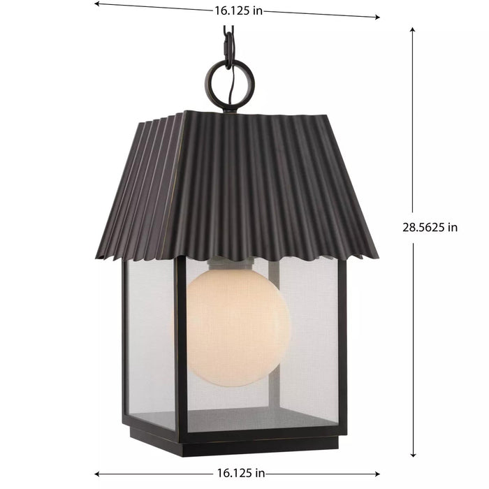 Progress Lighting 94550117108 Point Dume-Hook Pond 1 Light 100W Hanging Lantern Medium Base Oil Rubbed Bronze (P550117-108)