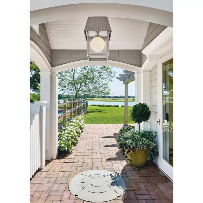 Progress Lighting 94550117141 Point Dume-Hook Pond 1 Light 100W Hanging Lantern Medium Base Galvanized Finish (P550117-141)