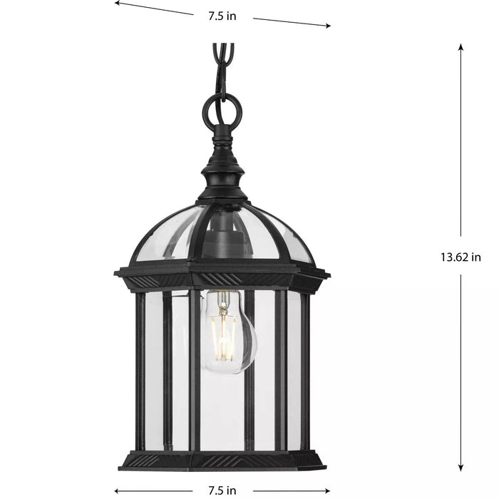 Progress Lighting 94550122031 Dillard 1 60W Outdoor Hanging Lantern Medium Base Black (P550122-031)