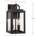 Progress Lighting 94560176020 Grandbury 2 Light 75W Outdoor Wall Lantern Medium Base Antique Bronze (P560176-020)
