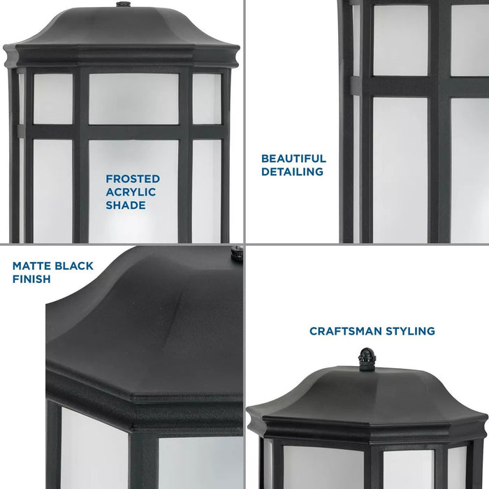 Progress Lighting 94560283031PC Milford Non-Metallic Lantern 1 Light 60W Outdoor Wall Lantern Medium Base Black (P560283-031-PC)