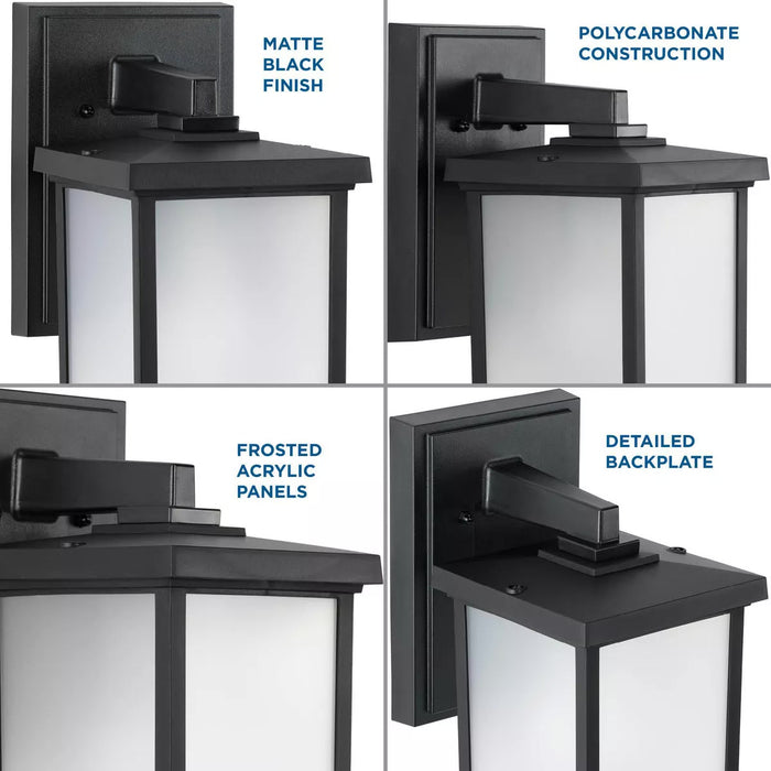Progress Lighting 94560289031 Trafford Non-Metallic Lantern 1 Light 60W Outdoor Wall Lantern Medium Base Black (P560289-031)