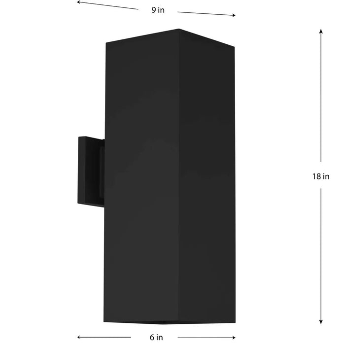 Progress Lighting 94560294031 Wet Location 6 Inch Square Cylinder 2 Light 250W QPAR38 Black (P560294-031)