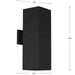 Progress Lighting 94560294031 Wet Location 6 Inch Square Cylinder 2 Light 250W QPAR38 Black (P560294-031)