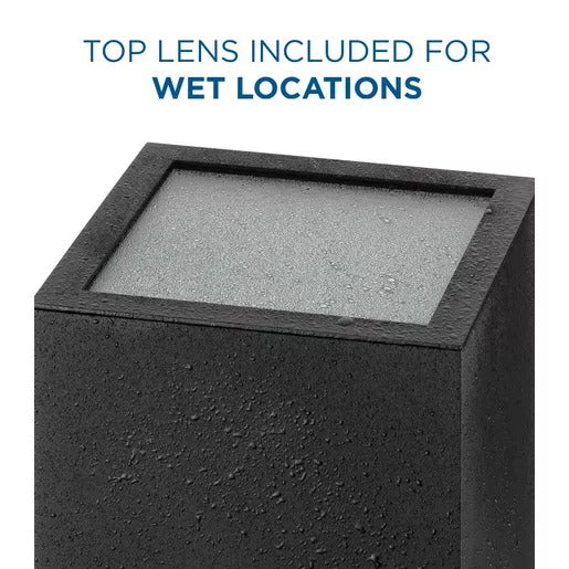 Progress Lighting 94560294031 Wet Location 6 Inch Square Cylinder 2 Light 250W QPAR38 Black (P560294-031)