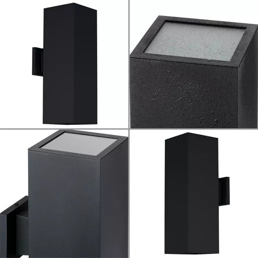 Progress Lighting 94560294031 Wet Location 6 Inch Square Cylinder 2 Light 250W QPAR38 Black (P560294-031)