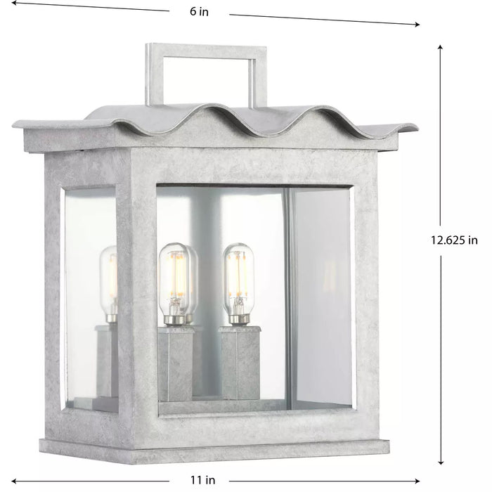 Progress Lighting 94560297141 Point Dume-Seamoor 2 Light 60W Outdoor Wall Lantern Medium Base Galvanized Finish (P560297-141)