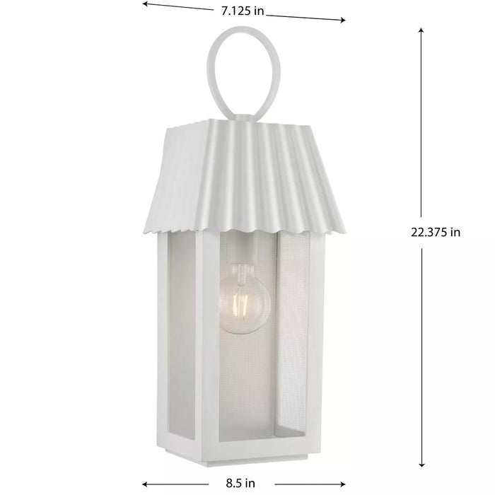 Progress Lighting 94560306192 Point Dume-Hook Pond 1 Light 60W Outdoor Wall Lantern Medium Base Shelter White (P560306-192)