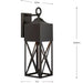 Progress Lighting 94560317020 Birkdale 1 Light 100W Outdoor Wall Lantern Medium Base Antique Bronze (P560317-020)
