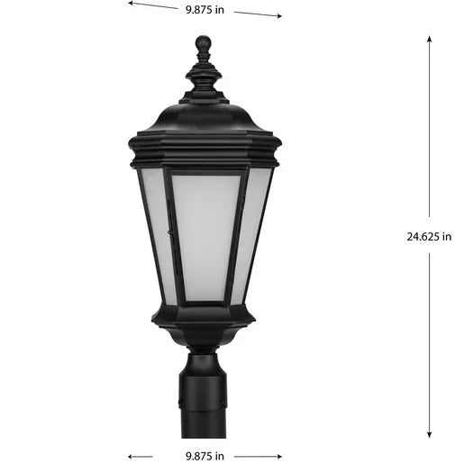 Progress Lighting 94644031MD Crawford 1 Light 100W Outdoor Post Lantern Medium Base Black (P6440-31MD)