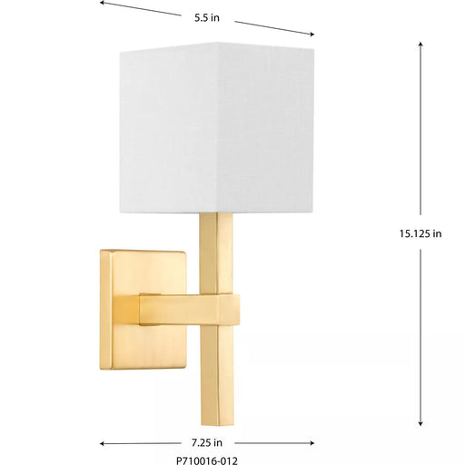 Progress Lighting 94710016012 Metro 1 Light 60W Wall Sconce Candelabra Base Satin Brass (P710016-012)