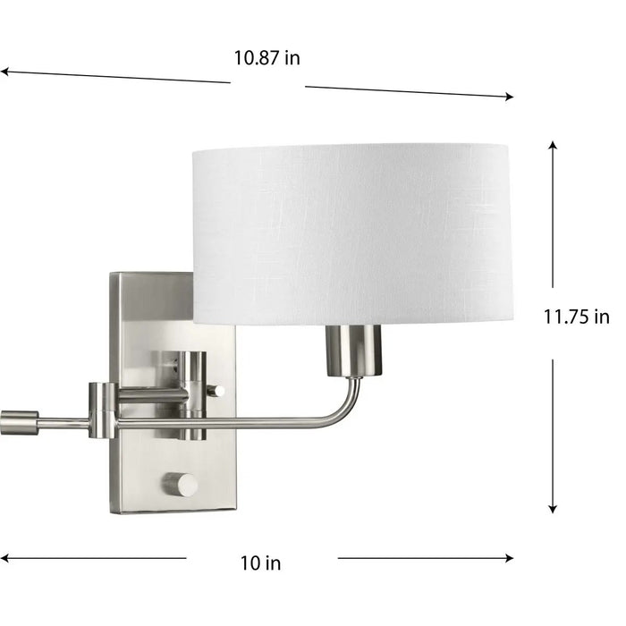 Progress Lighting 94710104009 Carrick 1 Light Medium Base 60W Wall Light Medium Base Brushed Nickel (P710104-009)