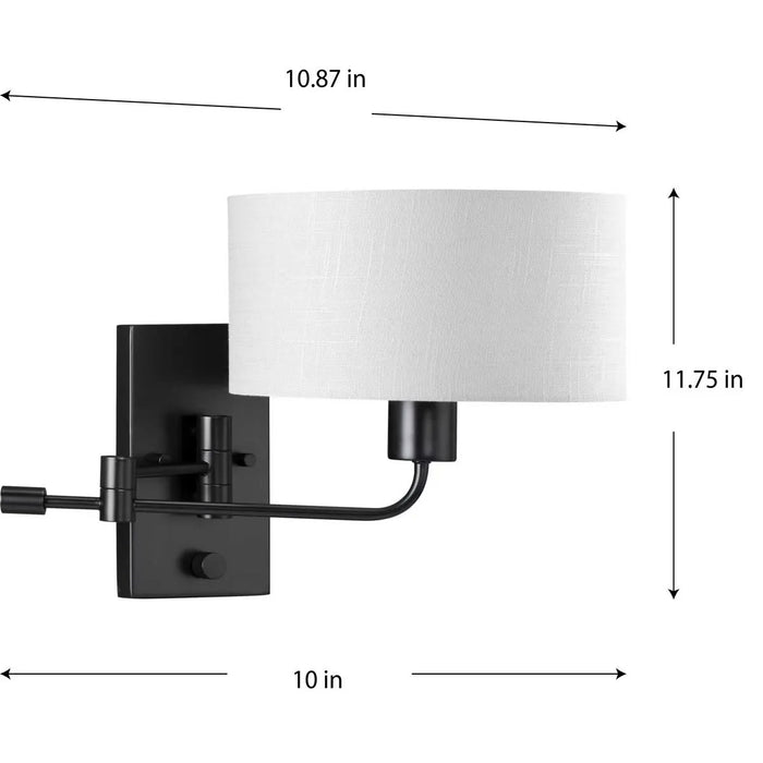Progress Lighting 9471010431M Carrick 1 Light Medium Base 60W Wall Light Medium Base Matte Black (P710104-31M)
