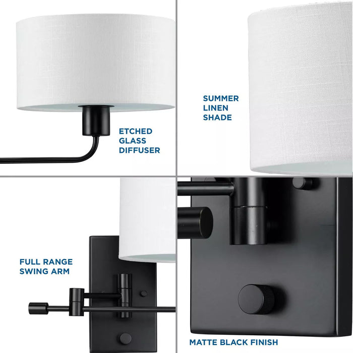 Progress Lighting 9471010431M Carrick 1 Light Medium Base 60W Wall Light Medium Base Matte Black (P710104-31M)