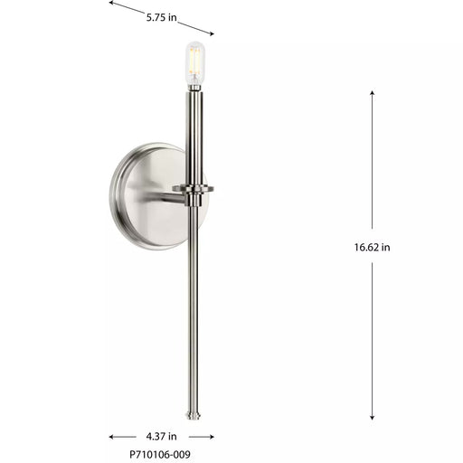 Progress Lighting 94710106009 Elara 1 Light 60W Wall Light Candelabra Base Brushed Nickel (P710106-009)
