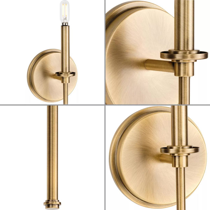 Progress Lighting 94710106163 Elara 1 Light 60W Wall Light Candelabra Base Vintage Brass (P710106-163)