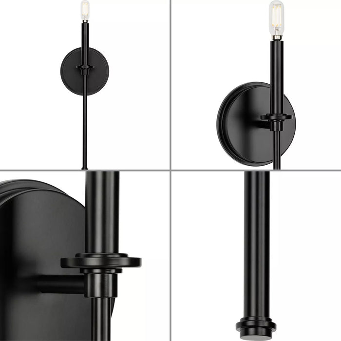 Progress Lighting 9471010631M Elara 1 Light 60W Wall Light Candelabra Base Matte Black (P710106-31M)