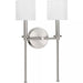 Progress Lighting 94710107009 Elara 2 Light 60W Wall Light Candelabra Base Brushed Nickel (P710107-009)