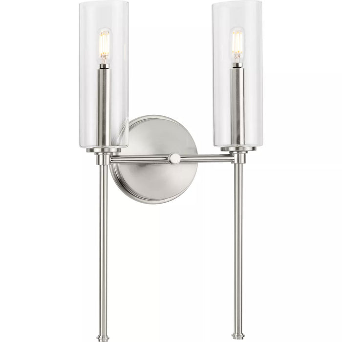 Progress Lighting 94710107009 Elara 2 Light 60W Wall Light Candelabra Base Brushed Nickel (P710107-009)