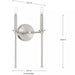 Progress Lighting 94710107009 Elara 2 Light 60W Wall Light Candelabra Base Brushed Nickel (P710107-009)