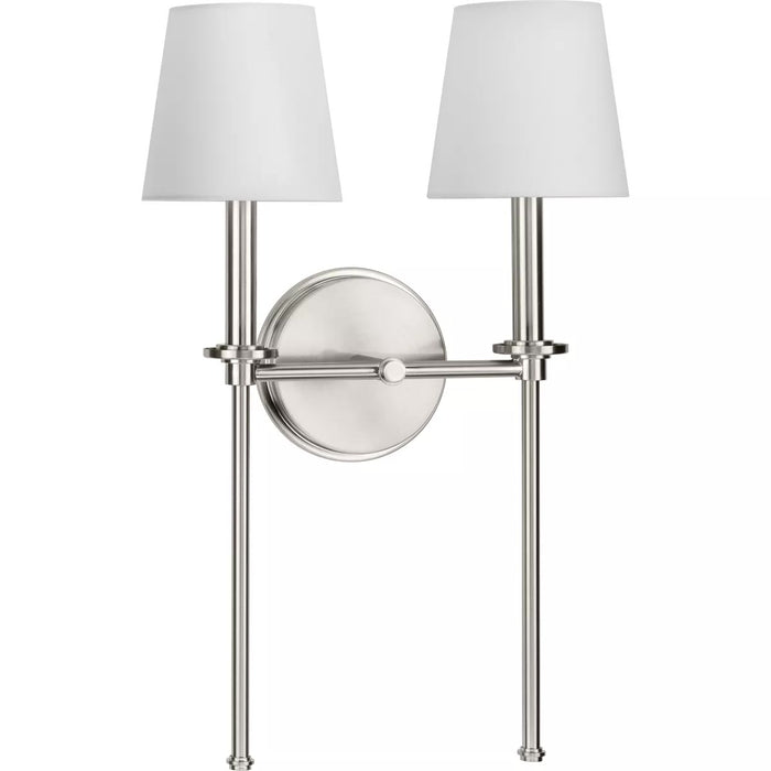Progress Lighting 94710107009 Elara 2 Light 60W Wall Light Candelabra Base Brushed Nickel (P710107-009)