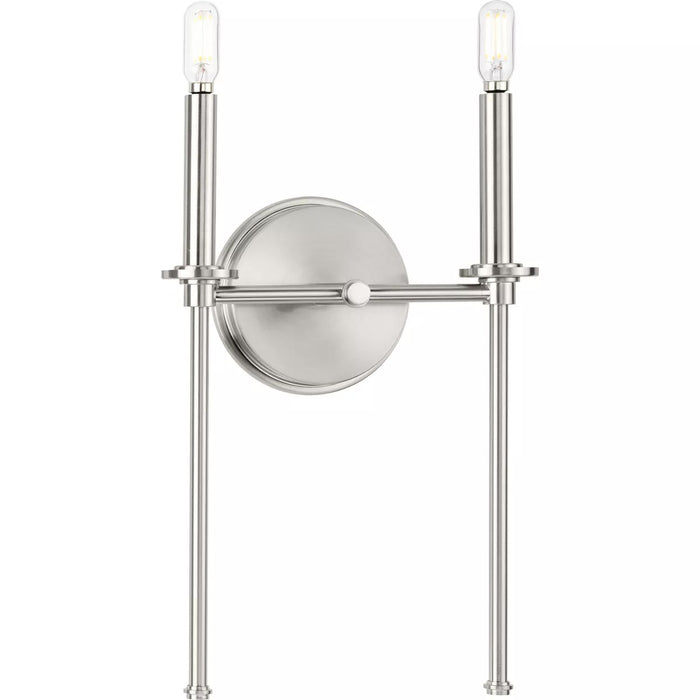 Progress Lighting 94710107009 Elara 2 Light 60W Wall Light Candelabra Base Brushed Nickel (P710107-009)