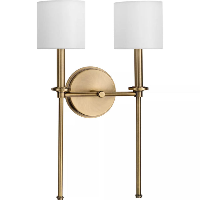 Progress Lighting 94710107163 Elara 2 Light 60W Wall Light Candelabra Base Vintage Brass (P710107-163)