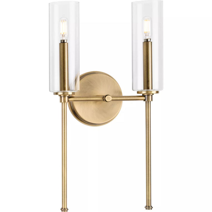Progress Lighting 94710107163 Elara 2 Light 60W Wall Light Candelabra Base Vintage Brass (P710107-163)