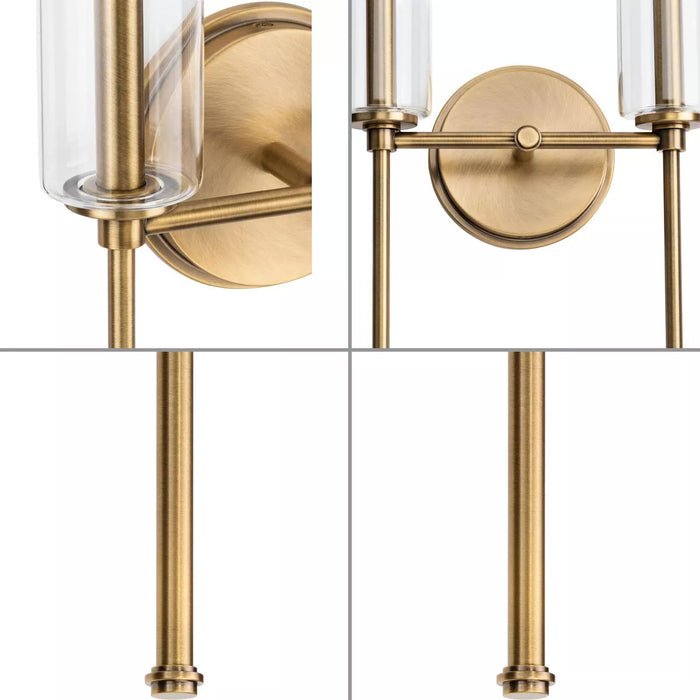 Progress Lighting 94710107163 Elara 2 Light 60W Wall Light Candelabra Base Vintage Brass (P710107-163)