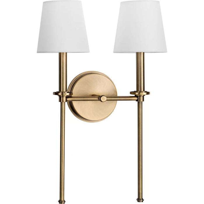 Progress Lighting 94710107163 Elara 2 Light 60W Wall Light Candelabra Base Vintage Brass (P710107-163)