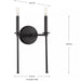 Progress Lighting 9471010731M Elara 2 Light 60W Wall Light Candelabra Base Matte Black (P710107-31M)