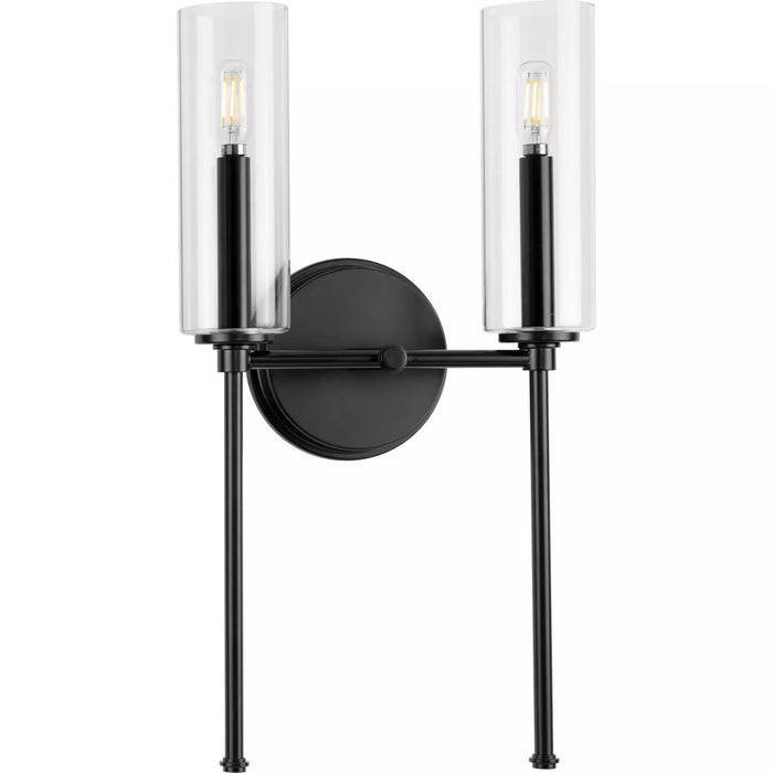 Progress Lighting 9471010731M Elara 2 Light 60W Wall Light Candelabra Base Matte Black (P710107-31M)