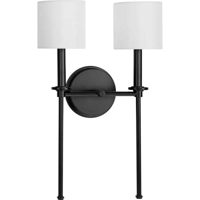Progress Lighting 9471010731M Elara 2 Light 60W Wall Light Candelabra Base Matte Black (P710107-31M)