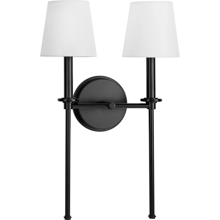 Progress Lighting 9471010731M Elara 2 Light 60W Wall Light Candelabra Base Matte Black (P710107-31M)