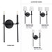 Progress Lighting 9471010731M Elara 2 Light 60W Wall Light Candelabra Base Matte Black (P710107-31M)