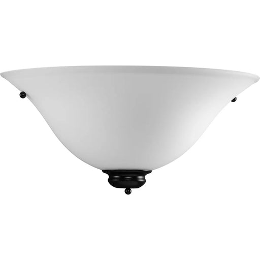 Progress Lighting 94715331W Opal Glass 1 Light Medium Base 60W Wall Sconce Medium Base Black (P7153-31W)