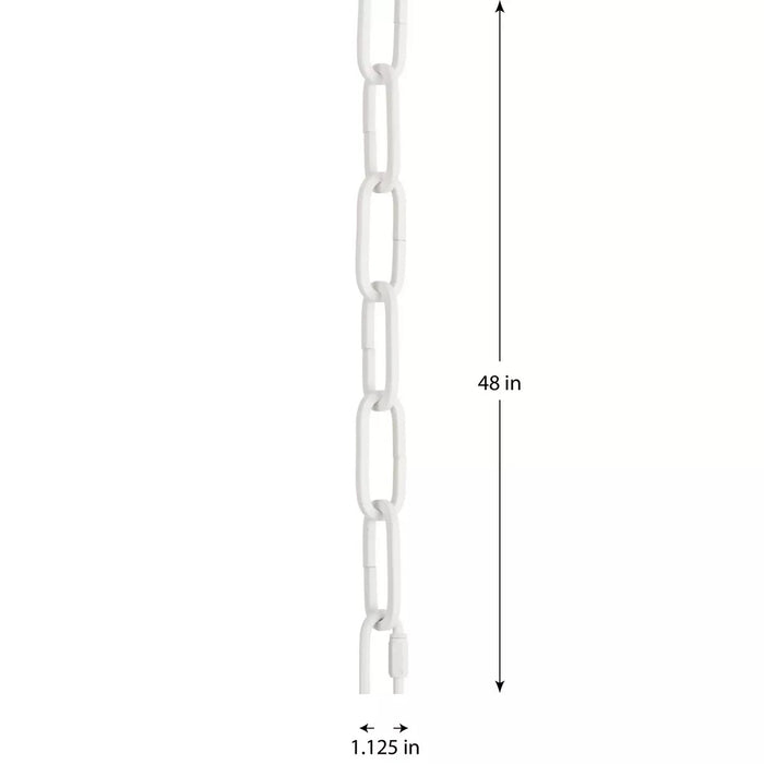 Progress Lighting 948755192 4 Foot 9 Gauge Square Profile Chain Shelter White (P8755-192)