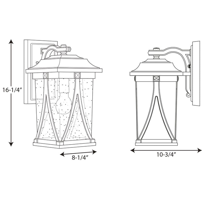 Progress Lighting Abbott Collection One-Light Medium Wall Lantern (P560114-103)