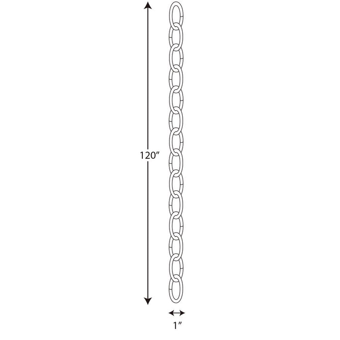 Progress Lighting Accessory Chain -10 Foot Of 9 Gauge Chain In Natural Brass (P8757-137)