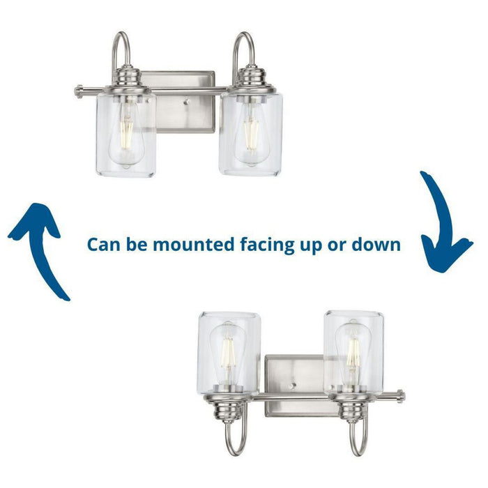 Progress Lighting Aiken Collection 2 Light 60W Medium Base Bath And Vanity Fixture (P300321-009)